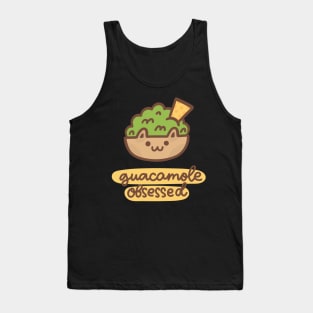 Guacamole obsessed. Funny cat Tank Top